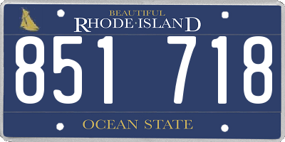 RI license plate 851718