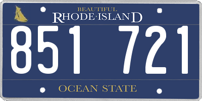RI license plate 851721