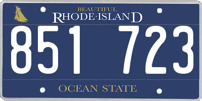 RI license plate 851723
