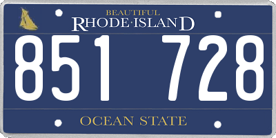 RI license plate 851728