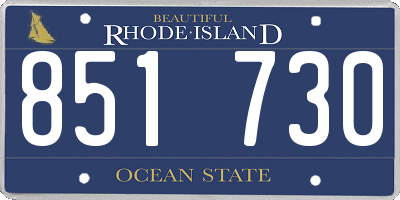 RI license plate 851730
