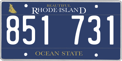 RI license plate 851731