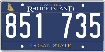 RI license plate 851735