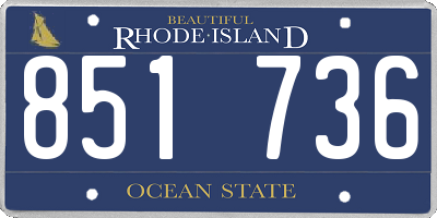 RI license plate 851736
