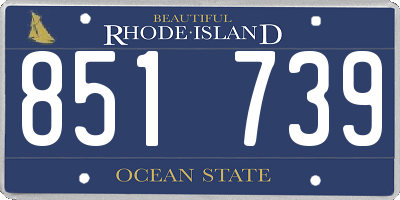 RI license plate 851739