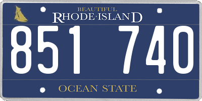 RI license plate 851740