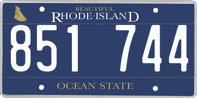 RI license plate 851744