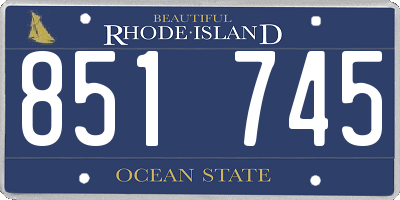 RI license plate 851745