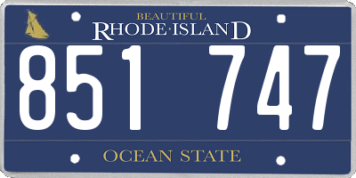 RI license plate 851747