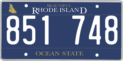RI license plate 851748