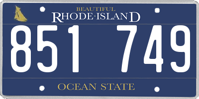 RI license plate 851749