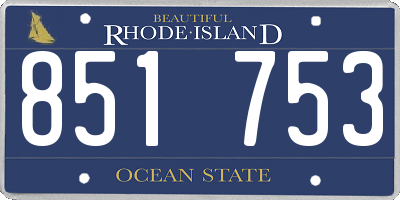 RI license plate 851753