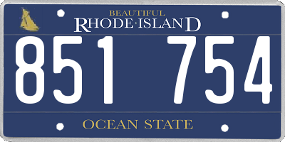 RI license plate 851754