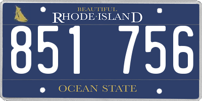 RI license plate 851756