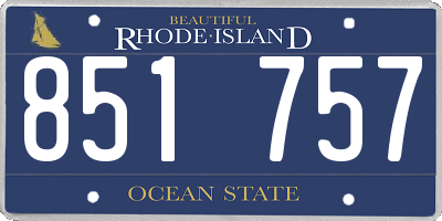 RI license plate 851757