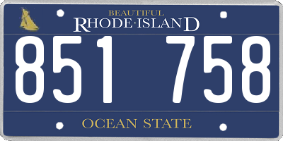 RI license plate 851758