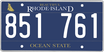 RI license plate 851761
