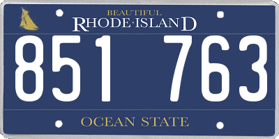 RI license plate 851763