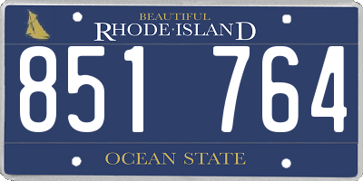 RI license plate 851764