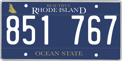 RI license plate 851767