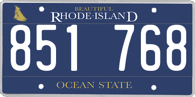 RI license plate 851768