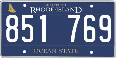 RI license plate 851769