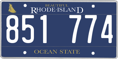 RI license plate 851774