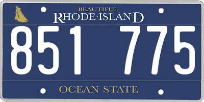 RI license plate 851775
