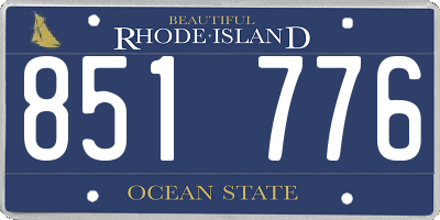 RI license plate 851776