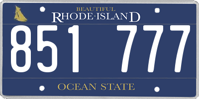 RI license plate 851777