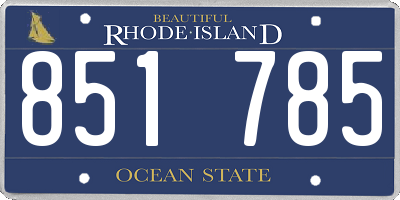 RI license plate 851785