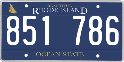 RI license plate 851786