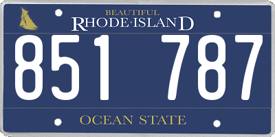 RI license plate 851787