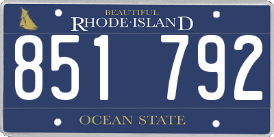RI license plate 851792