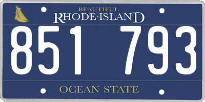 RI license plate 851793