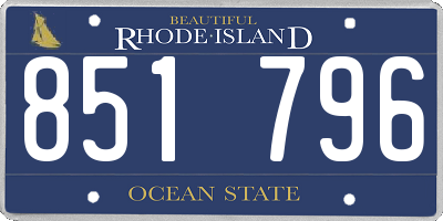 RI license plate 851796