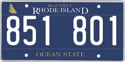 RI license plate 851801