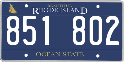 RI license plate 851802