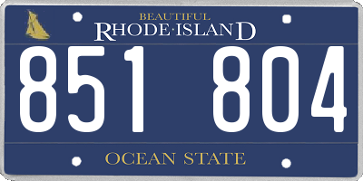RI license plate 851804