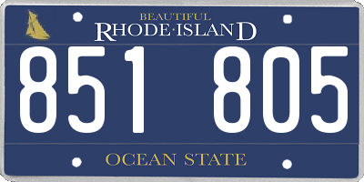 RI license plate 851805