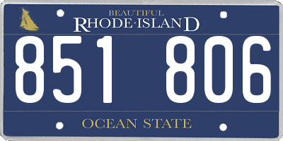 RI license plate 851806