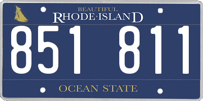 RI license plate 851811