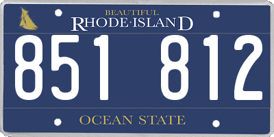 RI license plate 851812