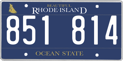 RI license plate 851814