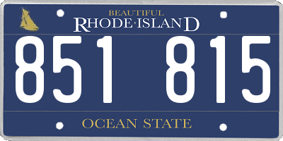 RI license plate 851815