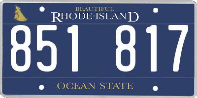 RI license plate 851817