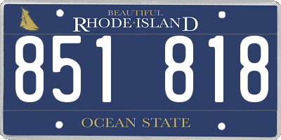 RI license plate 851818