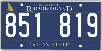 RI license plate 851819