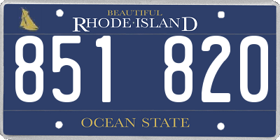 RI license plate 851820