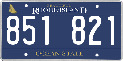 RI license plate 851821